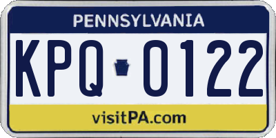 PA license plate KPQ0122