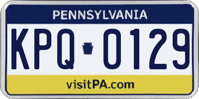 PA license plate KPQ0129