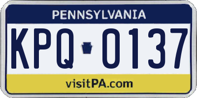 PA license plate KPQ0137
