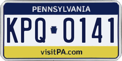 PA license plate KPQ0141