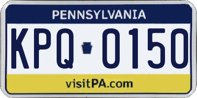 PA license plate KPQ0150