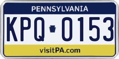 PA license plate KPQ0153