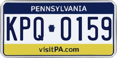 PA license plate KPQ0159