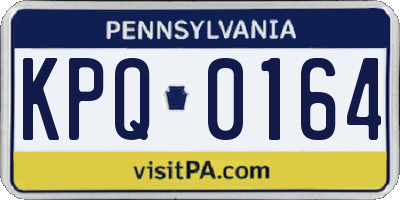 PA license plate KPQ0164