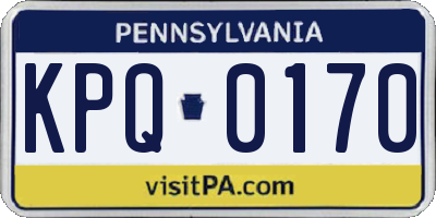 PA license plate KPQ0170
