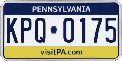 PA license plate KPQ0175