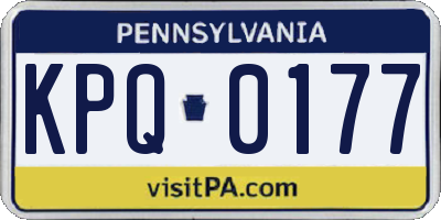 PA license plate KPQ0177