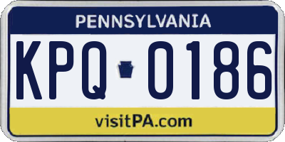 PA license plate KPQ0186