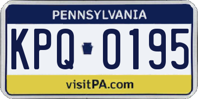 PA license plate KPQ0195
