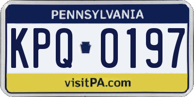 PA license plate KPQ0197