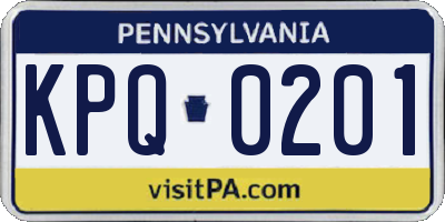 PA license plate KPQ0201