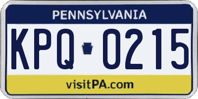 PA license plate KPQ0215