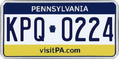 PA license plate KPQ0224