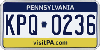 PA license plate KPQ0236