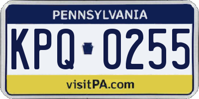 PA license plate KPQ0255