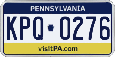 PA license plate KPQ0276