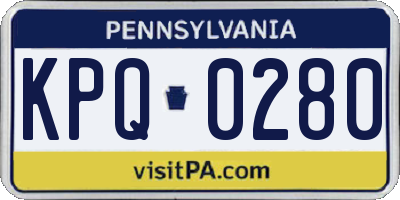 PA license plate KPQ0280
