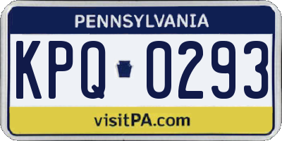 PA license plate KPQ0293
