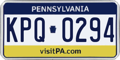 PA license plate KPQ0294