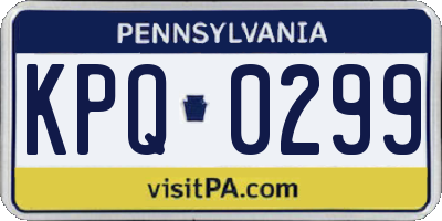 PA license plate KPQ0299