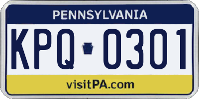 PA license plate KPQ0301