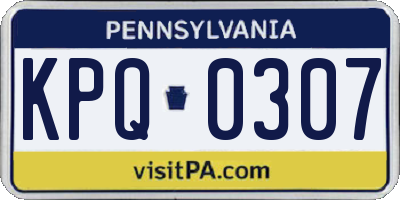 PA license plate KPQ0307