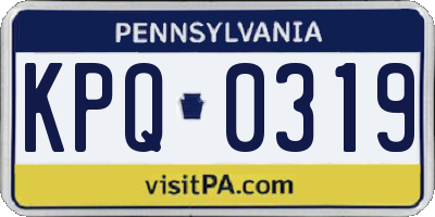PA license plate KPQ0319