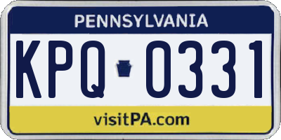 PA license plate KPQ0331