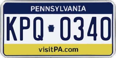 PA license plate KPQ0340