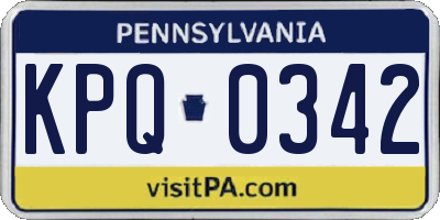 PA license plate KPQ0342