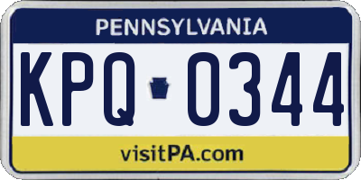 PA license plate KPQ0344