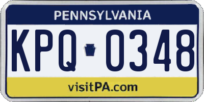 PA license plate KPQ0348