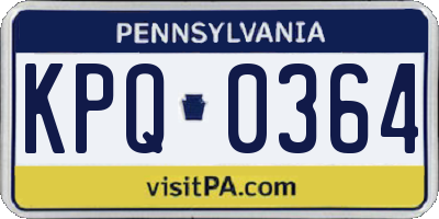 PA license plate KPQ0364