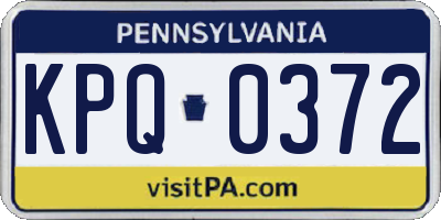 PA license plate KPQ0372