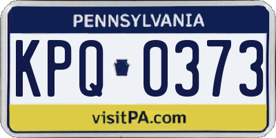 PA license plate KPQ0373