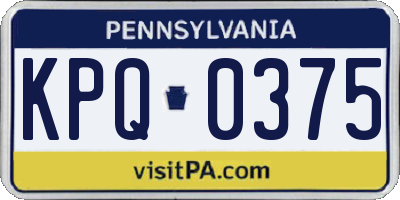PA license plate KPQ0375