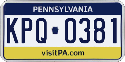 PA license plate KPQ0381