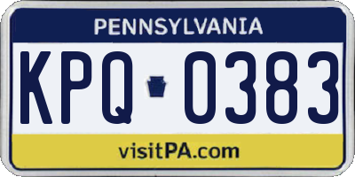 PA license plate KPQ0383