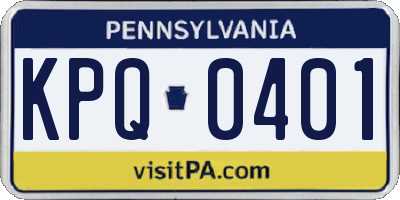 PA license plate KPQ0401