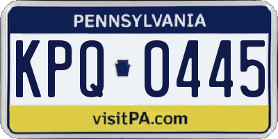 PA license plate KPQ0445