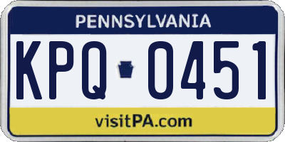 PA license plate KPQ0451