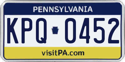 PA license plate KPQ0452