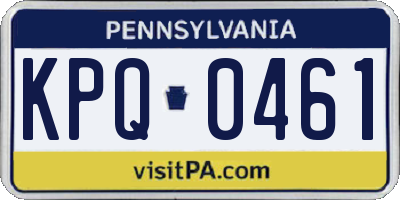 PA license plate KPQ0461