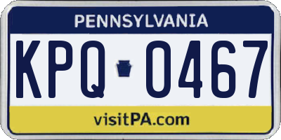 PA license plate KPQ0467