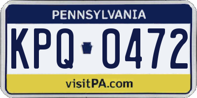 PA license plate KPQ0472