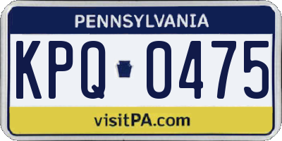 PA license plate KPQ0475