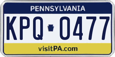 PA license plate KPQ0477