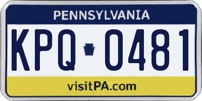 PA license plate KPQ0481