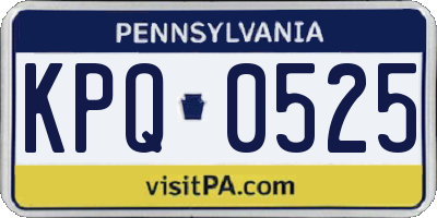 PA license plate KPQ0525