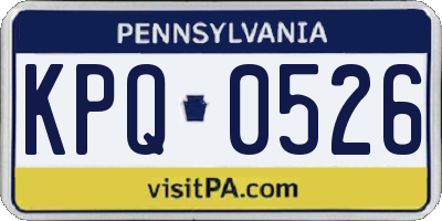 PA license plate KPQ0526